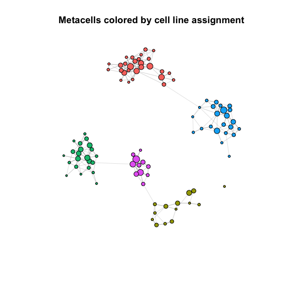 Plots of metacells clusters